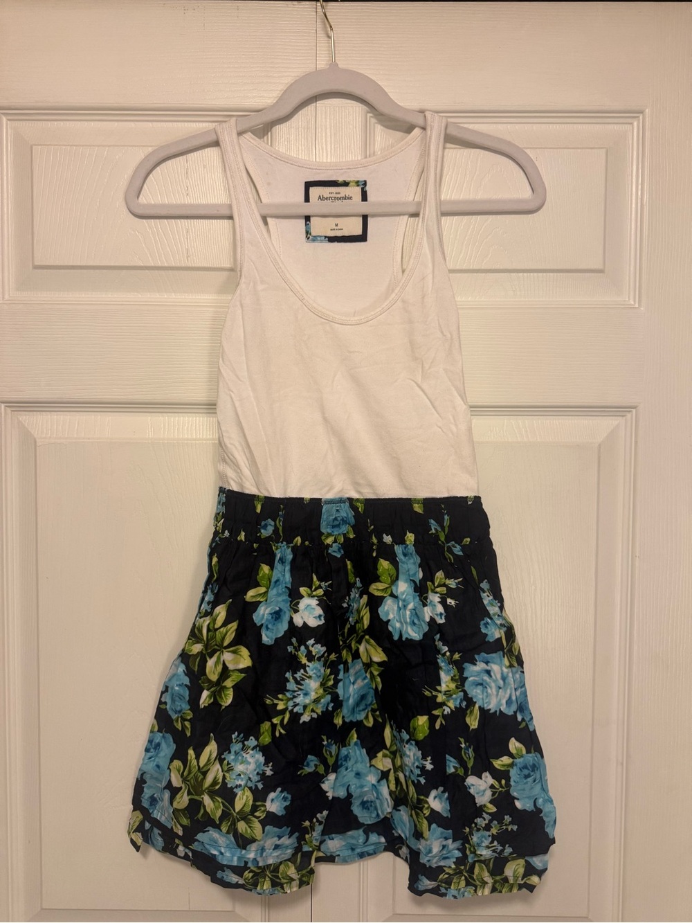 Abercrombie & Fitch Tank Top with Navy Blue Floral Skirt Dress